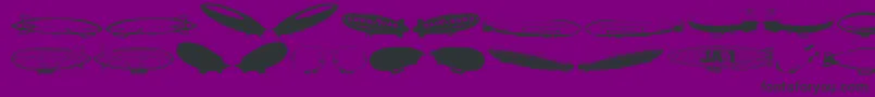 Fonte Xeppelin – fontes pretas em um fundo violeta