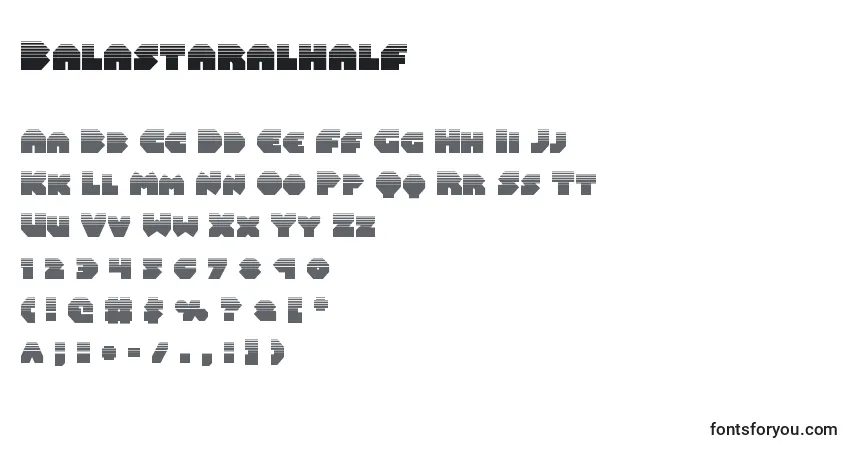 Schriftart Balastaralhalf – Alphabet, Zahlen, spezielle Symbole