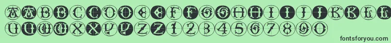 Toscanbuttons Font – Black Fonts on Green Background