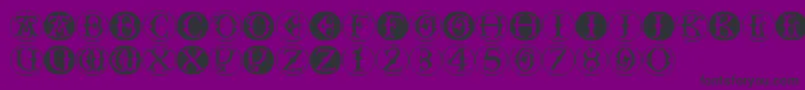 Toscanbuttons-fontti – mustat fontit violetilla taustalla