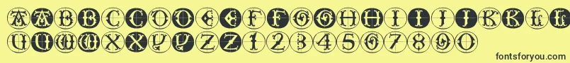 Toscanbuttons Font – Black Fonts on Yellow Background