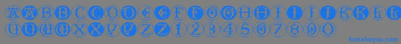 Toscanbuttons Font – Blue Fonts on Gray Background