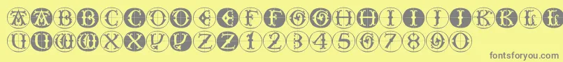 Toscanbuttons Font – Gray Fonts on Yellow Background