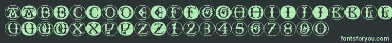 Toscanbuttons Font – Green Fonts on Black Background