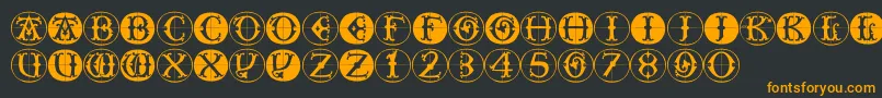 Toscanbuttons Font – Orange Fonts on Black Background