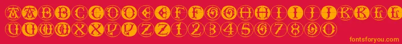 Toscanbuttons Font – Orange Fonts on Red Background