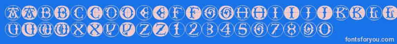 Toscanbuttons Font – Pink Fonts on Blue Background