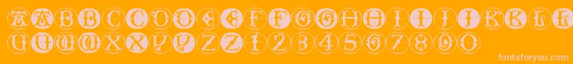 Toscanbuttons Font – Pink Fonts on Orange Background