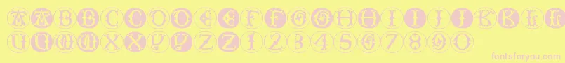 Fonte Toscanbuttons – fontes rosa em um fundo amarelo