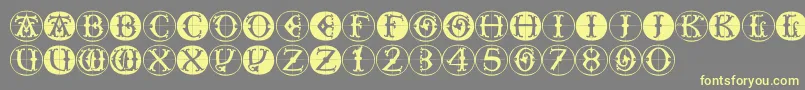 Toscanbuttons Font – Yellow Fonts on Gray Background