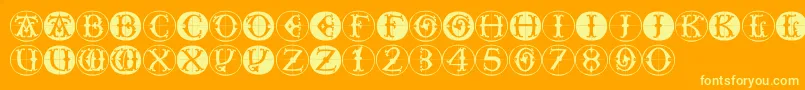 Toscanbuttons Font – Yellow Fonts on Orange Background