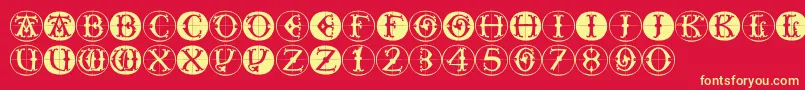 Toscanbuttons Font – Yellow Fonts on Red Background