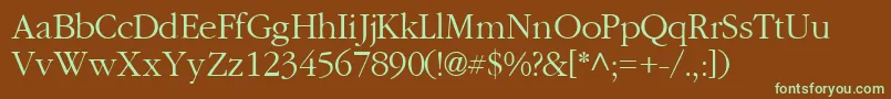 GaramondlightsskRegular Font – Green Fonts on Brown Background