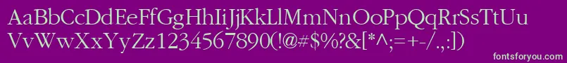 GaramondlightsskRegular Font – Green Fonts on Purple Background