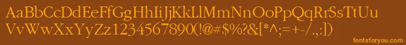 GaramondlightsskRegular Font – Orange Fonts on Brown Background