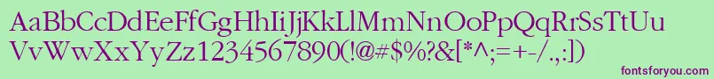 GaramondlightsskRegular Font – Purple Fonts on Green Background