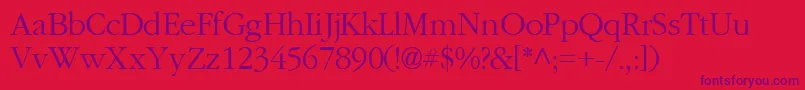 GaramondlightsskRegular Font – Purple Fonts on Red Background