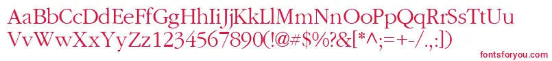 GaramondlightsskRegular Font – Red Fonts on White Background