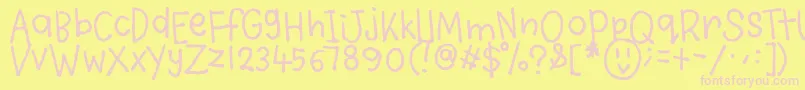 VioletyCrumble Font – Pink Fonts on Yellow Background