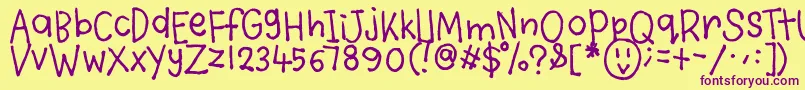 VioletyCrumble Font – Purple Fonts on Yellow Background