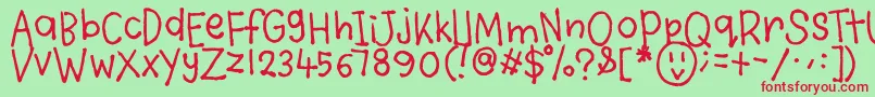 VioletyCrumble Font – Red Fonts on Green Background