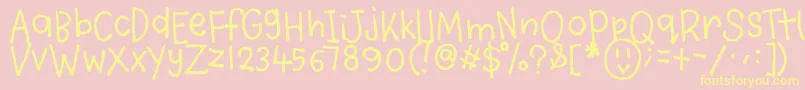 VioletyCrumble Font – Yellow Fonts on Pink Background