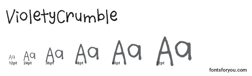 VioletyCrumble Font Sizes