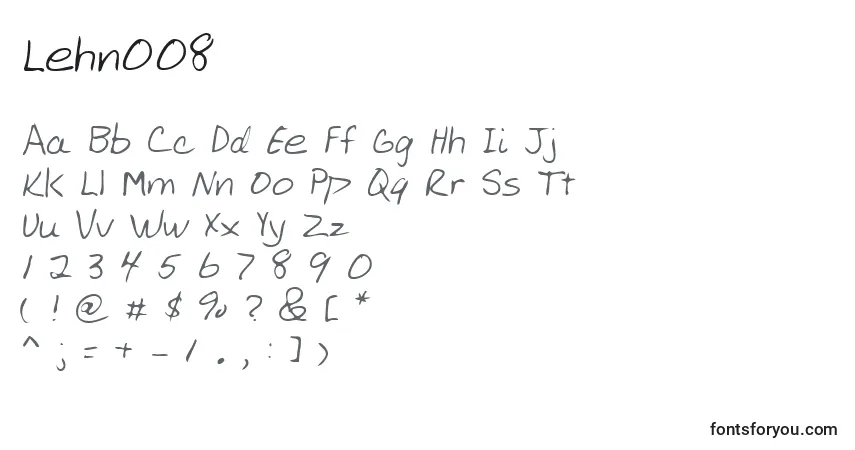 Czcionka Lehn008 – alfabet, cyfry, specjalne znaki
