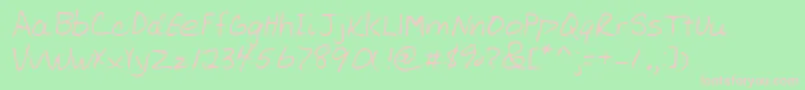 Lehn008-fontti – vaaleanpunaiset fontit vihreällä taustalla