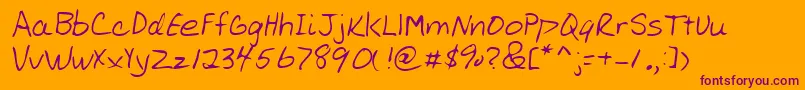 Lehn008 Font – Purple Fonts on Orange Background