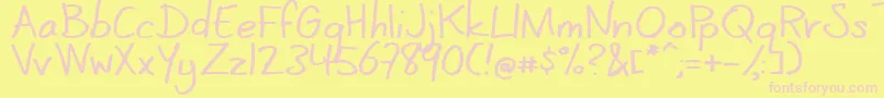 CoertschriftRomaans Font – Pink Fonts on Yellow Background