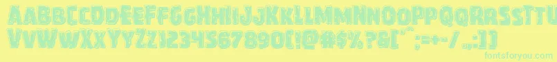 Howlinmadbevel Font – Green Fonts on Yellow Background