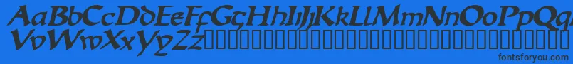 EscudedisplaysskBolditalic Font – Black Fonts on Blue Background