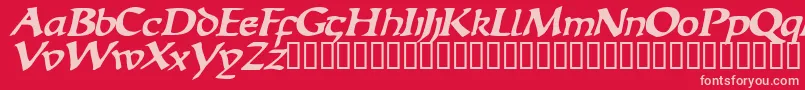 EscudedisplaysskBolditalic Font – Pink Fonts on Red Background