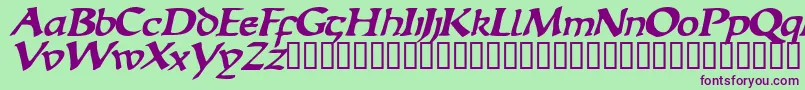 EscudedisplaysskBolditalic Font – Purple Fonts on Green Background