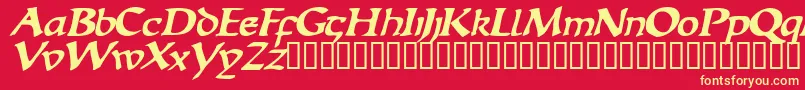 EscudedisplaysskBolditalic Font – Yellow Fonts on Red Background