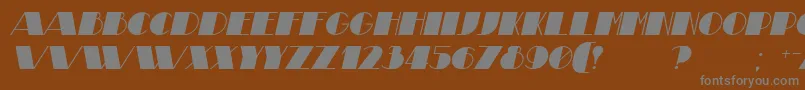 Więcej informacji o czcionce TheatricalItalic Czcionka TheatricalItalic – szare czcionki na brązowym tle