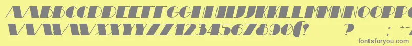 TheatricalItalic Font – Gray Fonts on Yellow Background