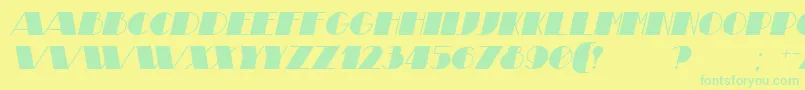 Czcionka TheatricalItalic – zielone czcionki na żółtym tle