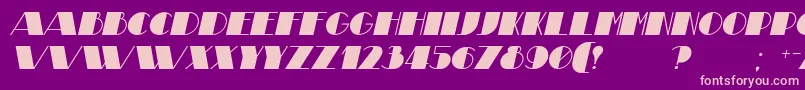TheatricalItalic-Schriftart – Rosa Schriften auf violettem Hintergrund