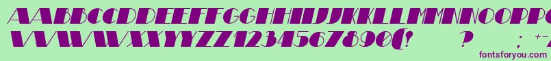 TheatricalItalic Font – Purple Fonts on Green Background