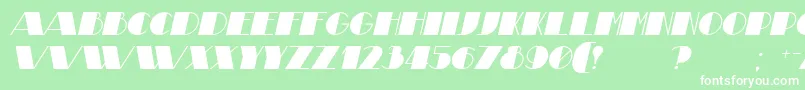 fuente TheatricalItalic – Fuentes Blancas Sobre Fondo Verde