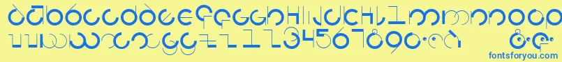 Circularia Font – Blue Fonts on Yellow Background