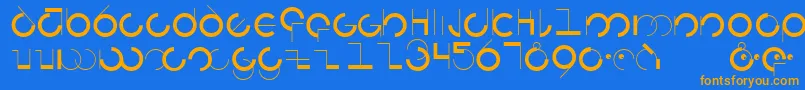 Circularia Font – Orange Fonts on Blue Background