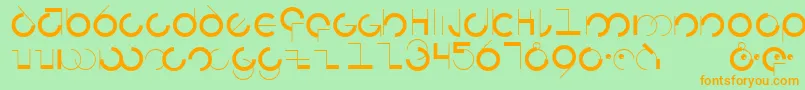 Circularia-Schriftart – Orangefarbene Schriften auf grünem Hintergrund