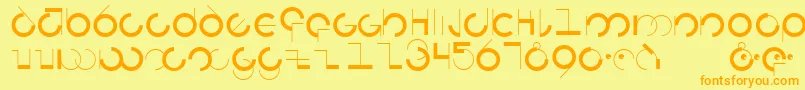 Circularia-Schriftart – Orangefarbene Schriften auf gelbem Hintergrund