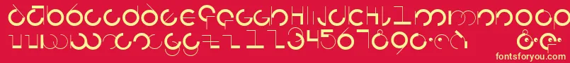 フォントCircularia – 黄色の文字、赤い背景