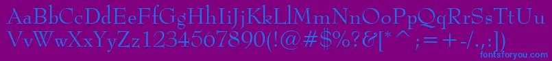 BernhardModernBt Font – Blue Fonts on Purple Background