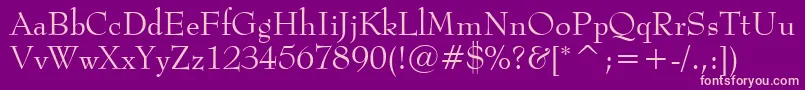 BernhardModernBt Font – Pink Fonts on Purple Background