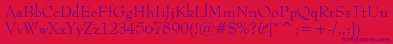 BernhardModernBt Font – Purple Fonts on Red Background